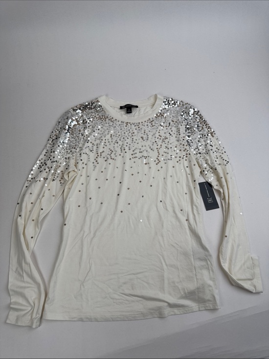 INC International Concepts Tops - INC Long Sleeve Top with Silver Sequin Accents